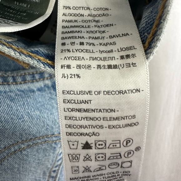 Levis Ribcage Straight Ankle Distressed Light Wash Jeans Womens Size 30 - Picture 4 of 7